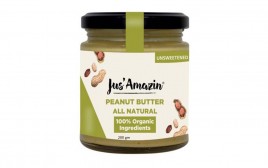 Jus' Amazin Peanut Butter, All Natural   Glass Jar  200 grams
